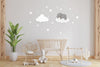 Applique-murale-pour-bébé-nuage avec elephant blanc 