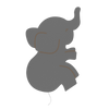 applique murale chambre bébé elephant gris