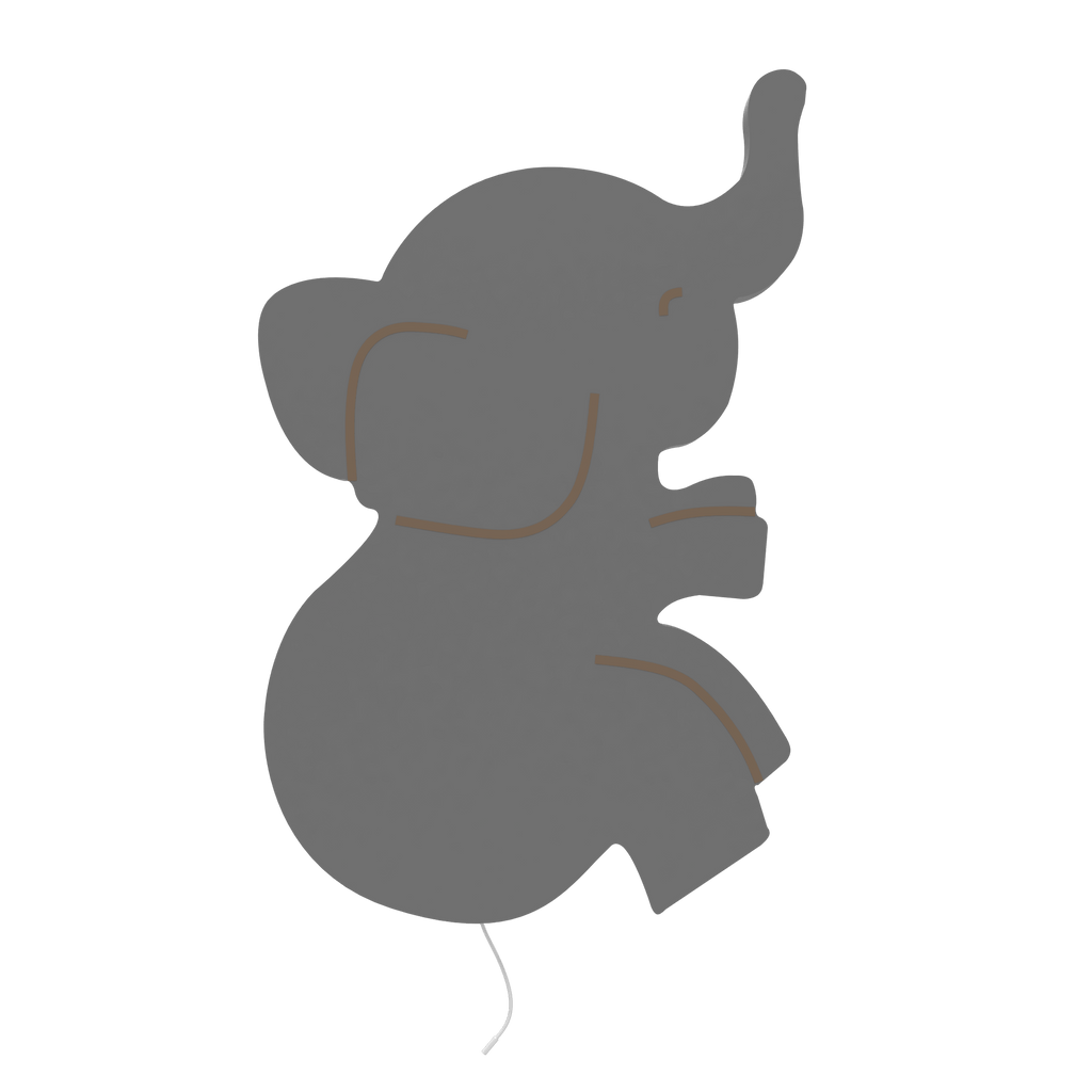 applique murale chambre bébé elephant gris