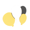 applique murale chambre bébé quatre ballons Jaune