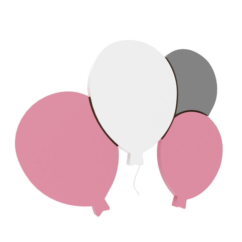 applique murale chambre bébé quatre ballons rose