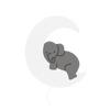 applique murale pour bébé elephanteau sur lune blanc