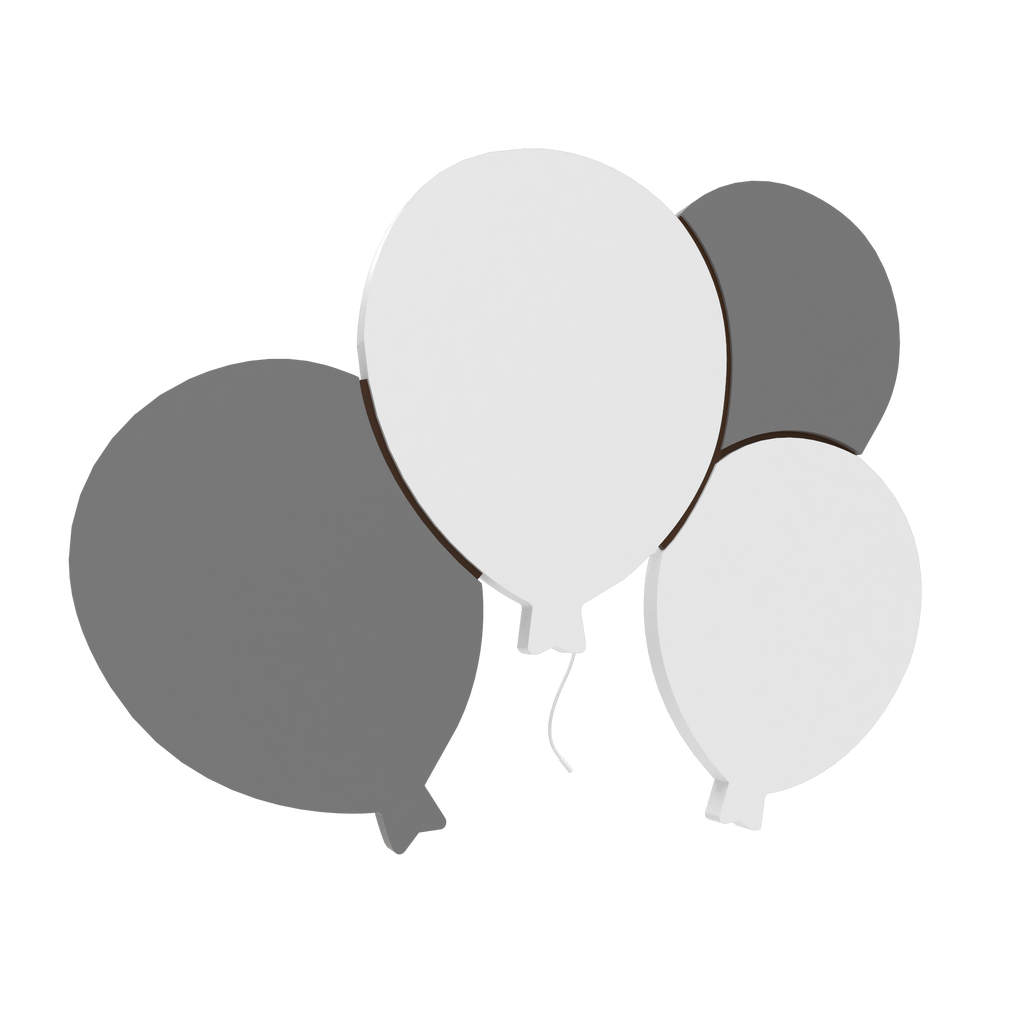 lampe murale chambre bébé quatre ballons Gris