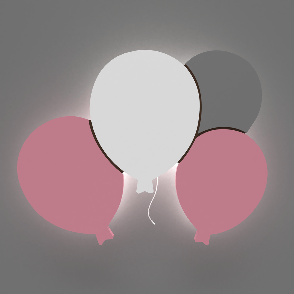 lampe murale chambre bébé quatre ballons rose
