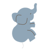 lampe murale pour enfant éléphant bleu