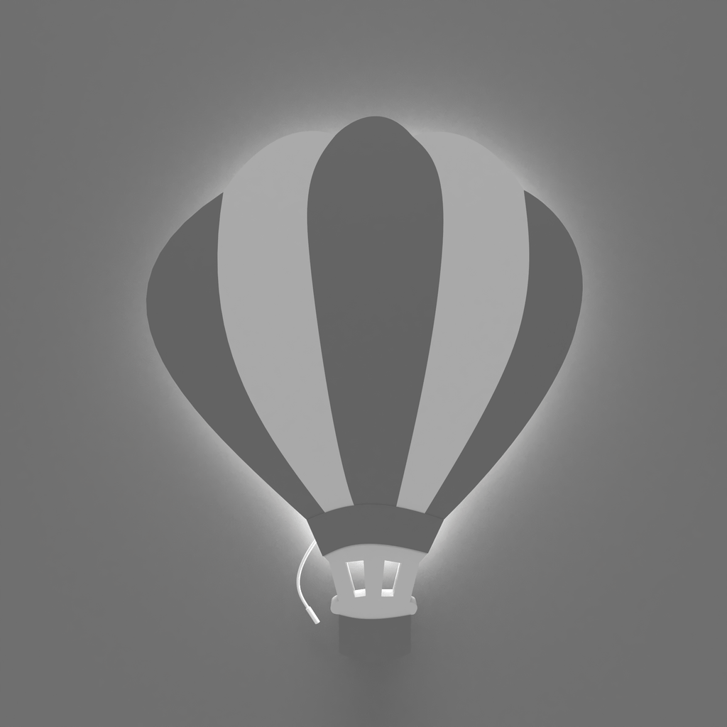 Lampe murale chambre enfant air ballon gris