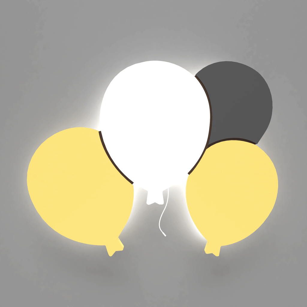 veilleuse murale chambre bébé quatre ballons Jaune