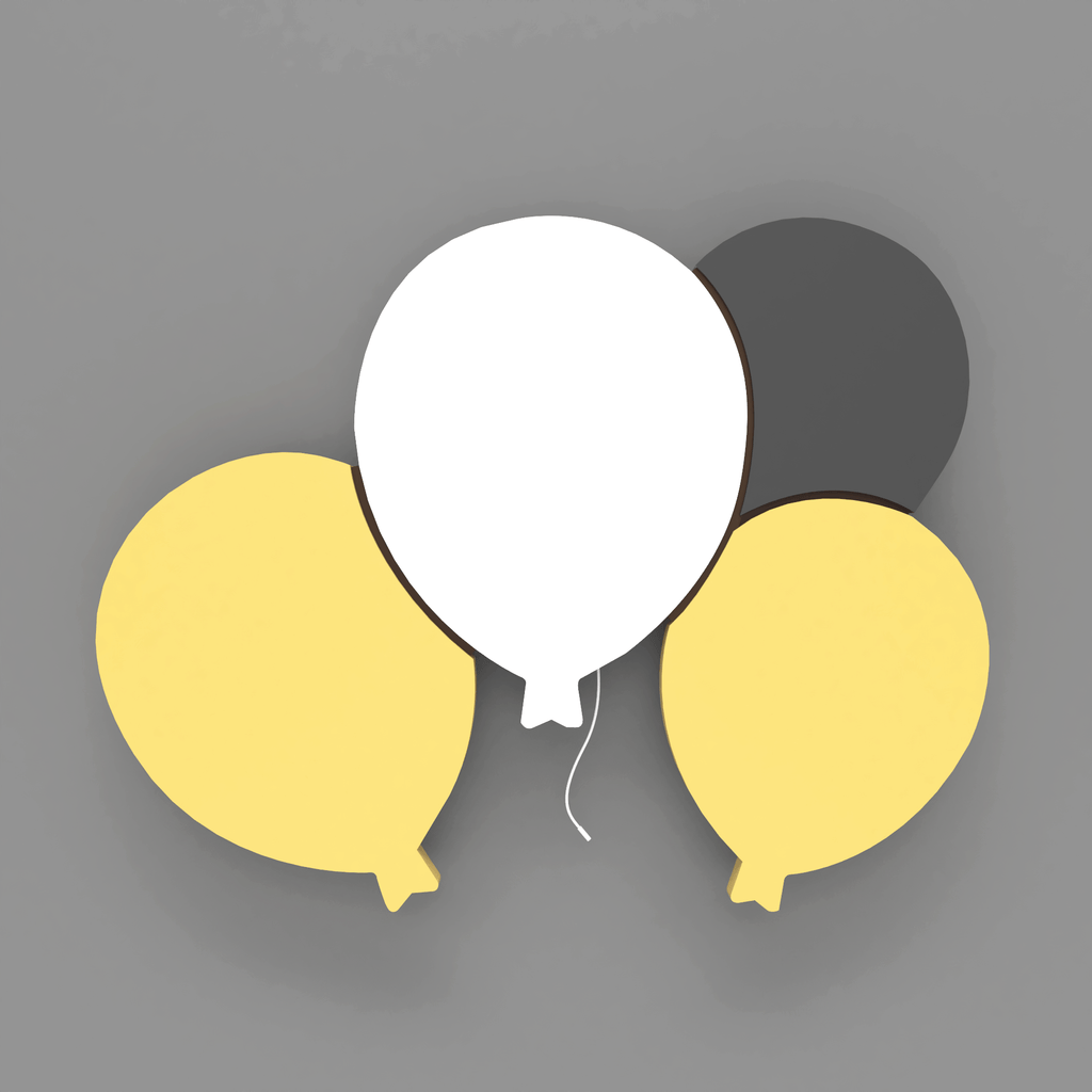 veilleuse murale chambre enfant quatre ballons Jaune